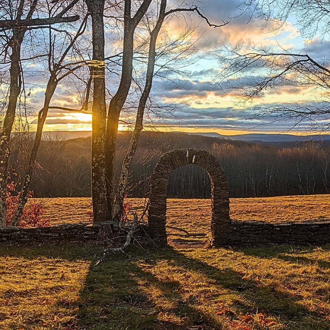 Stone arch at sunset